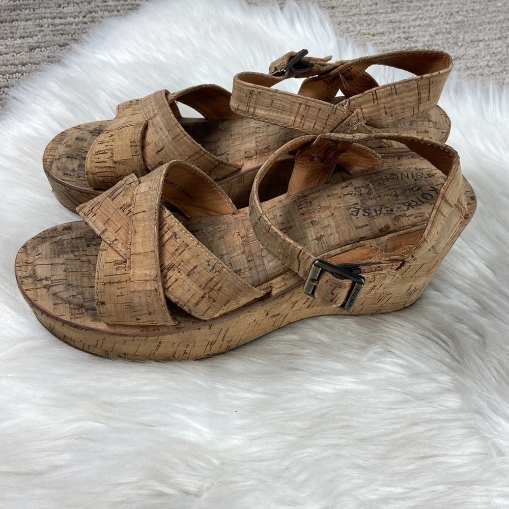 Kork-Ease Ava Cork Platform Ankle Strap Sandals 9 - Picture 4 of 11